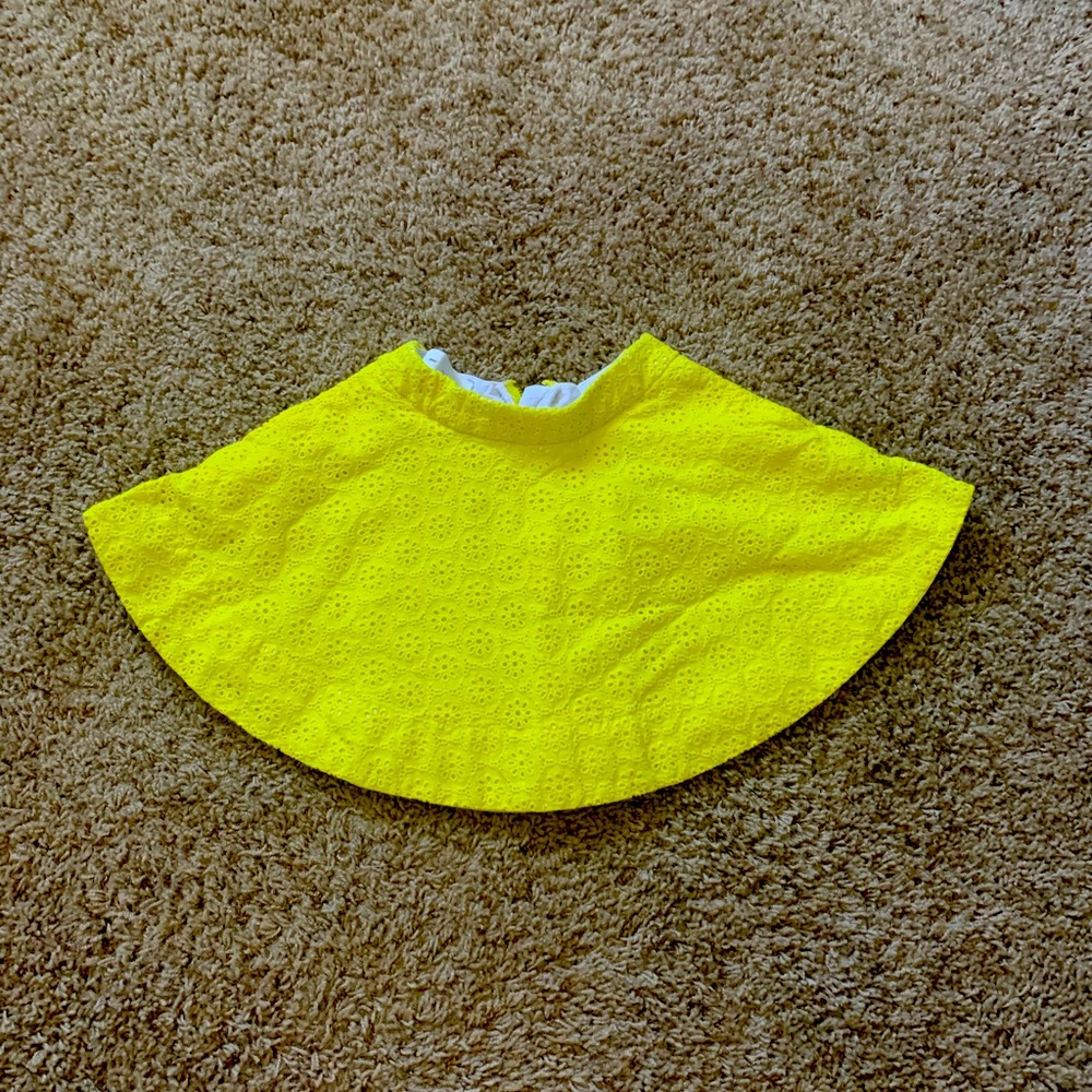 Kate Spade Girls Yellow Eyelet Flare Skirt in perfect condition!